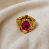 Ring mit ovalem Amethyst und Zirkonia