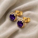 Ohrstecker mit rund geschliffenem Amethyst