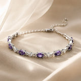 Silberarmband mit Amethyst-Gliedern