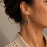 Hängeohrringe mit Amethyst-Kristall