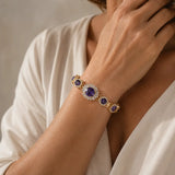 Goldarmband mit Amethyst-Anhänger
