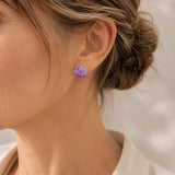 Ohrstecker mit abstraktem Amethyst-Kristall
