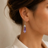 Tropfenohrringe mit Amethyst-Kristall