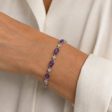 Silberarmband mit Amethyst-Gliedern