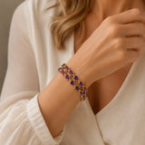 Goldenes Tennisarmband mit Amethyst