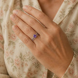 Geflochtenes Ring-Set mit Amethyst