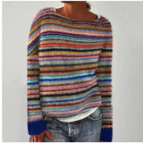Herta™ | Pullover in feinen Regenbogenstreifen