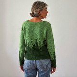 Adelheid™ | Pullover mit Tannen in Waldgrün