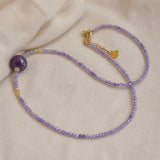Handgemachter Choker aus Amethystperlen