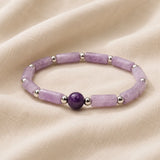 Handgemachtes Amethyst-Perlenarmband