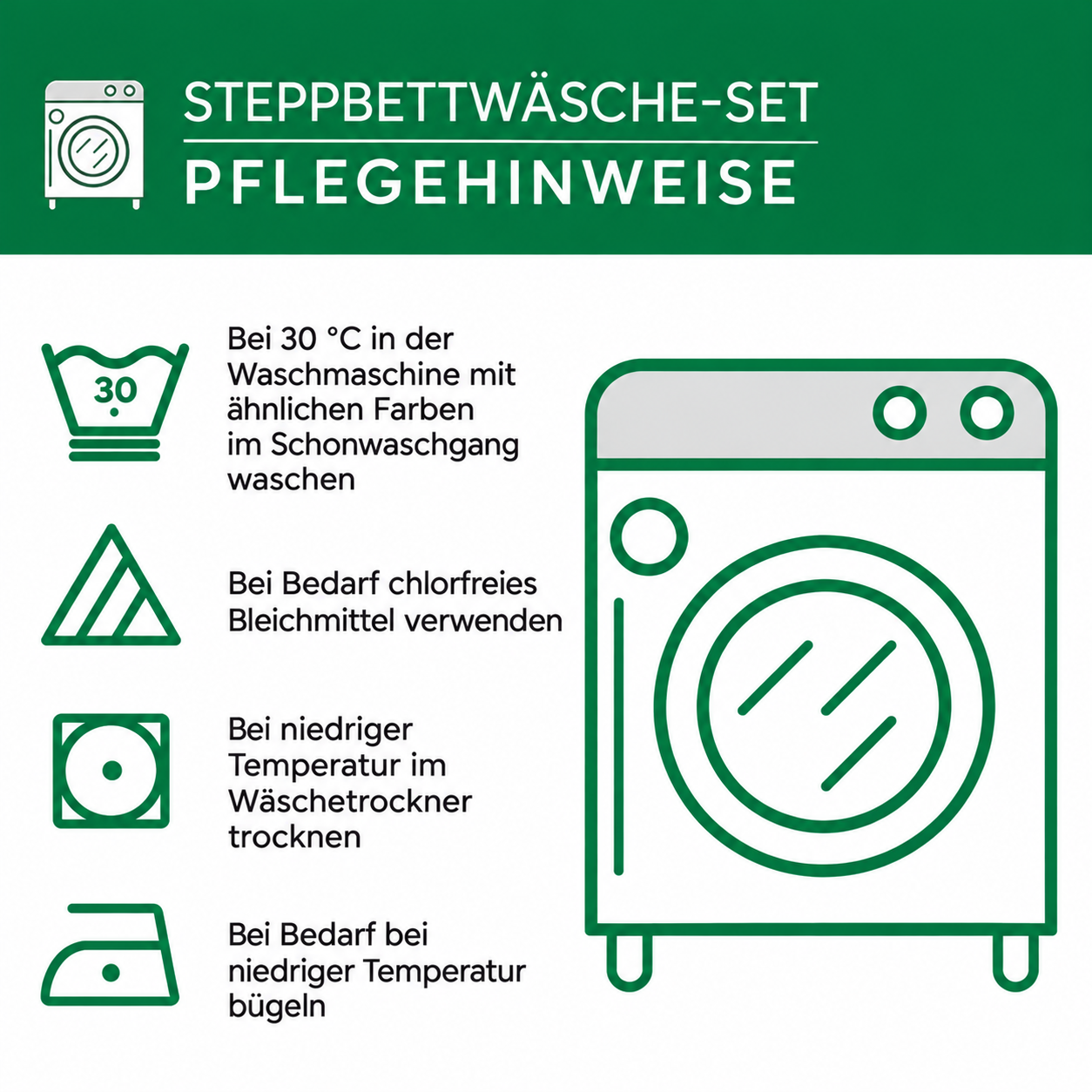 Pflegehinweise Tagesdecken-Set